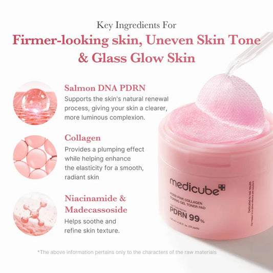 Medicube PDRN Pink Collagen Toning Gel Toner Pad 70pads