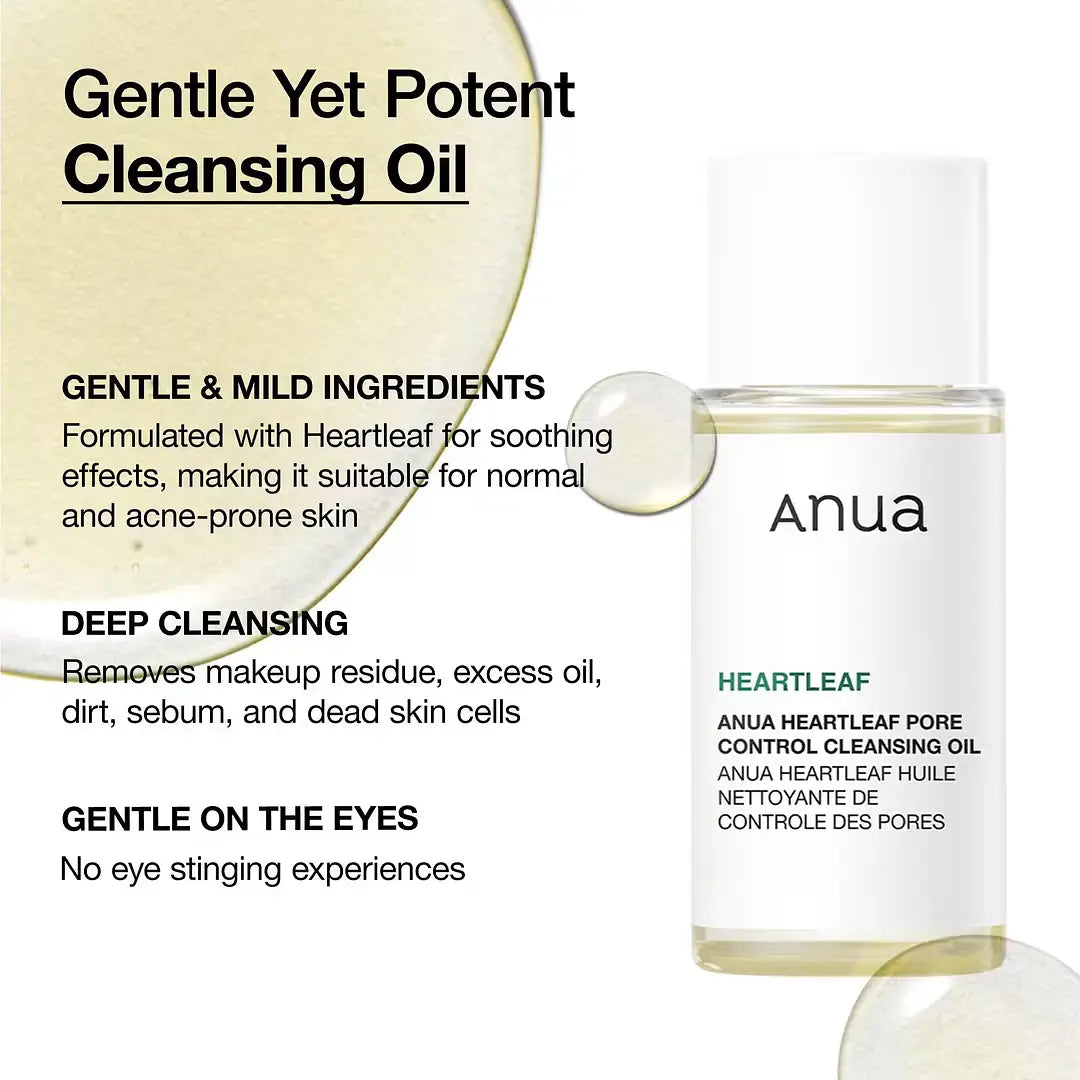 ANUA Heartleaf Cleansing Oil 20ml UK | Gentle Makeup Remover Korean Skincare