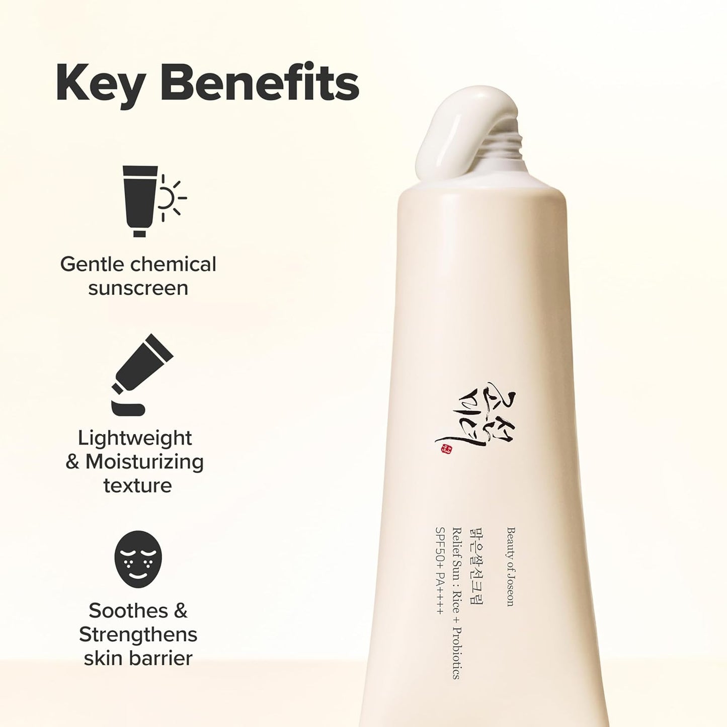 Beauty of Joseon Relief Sun SPF50+ PA++++ Rice + Probiotics Sunscreen UK | No White Cast